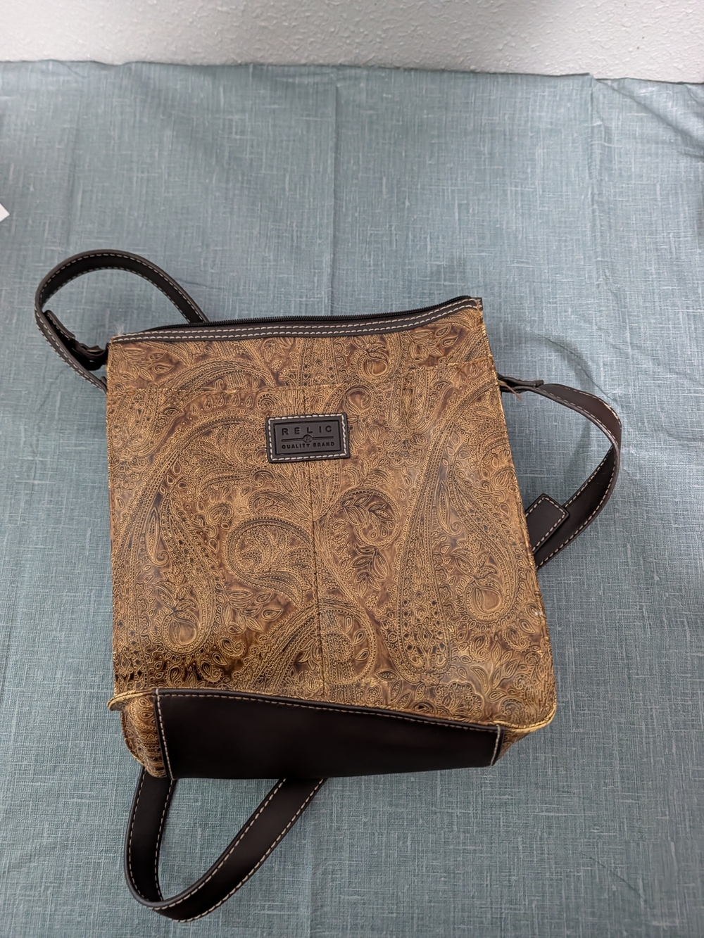 Relic Vintage Brown Paisley Crossbody Bag/ Matching Wallet